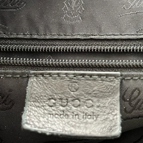 💎AUTHENTIC GUCCI GUCCISSIMA LARGE BLACK LEATHER BAG WITH GOLD HARDWARE💎 - Picture 13 of 14